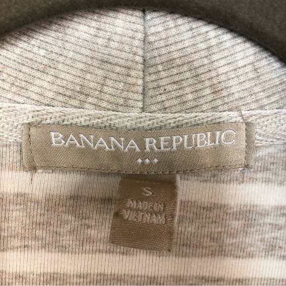 Banana Republic Women’s Top Shawl Collar Front Pockets Stripes Neutral - Picture 7 of 9